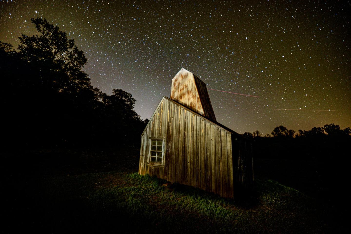 Barn at night