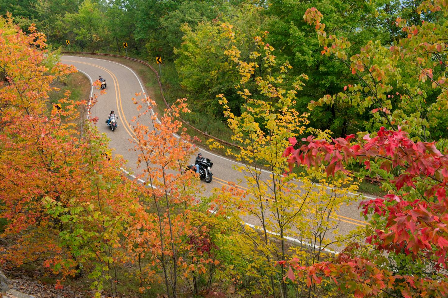 Motorcycles on Talimena Scenic Byway