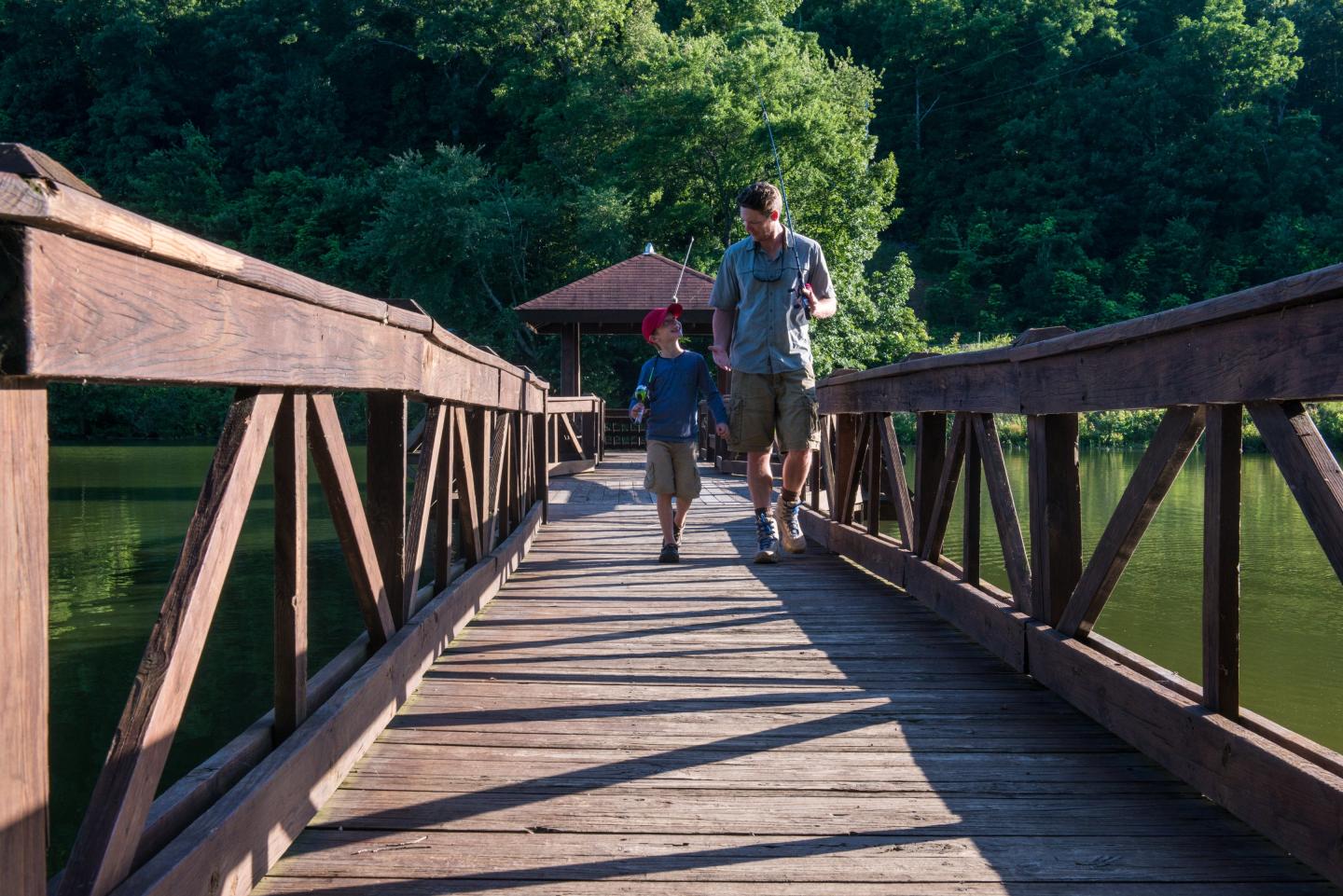 ADA accessible fishing pier at Woolly Hollow State Park