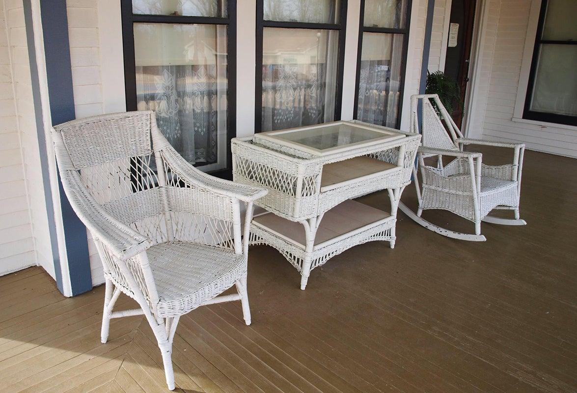 Front porch of Pfeiffer home