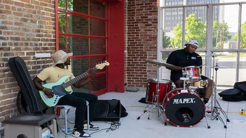 The Neighbors played during ASC's summer fundraiser, ART ROCKS: Summer Bash, during June 2022 in the ART YARD.