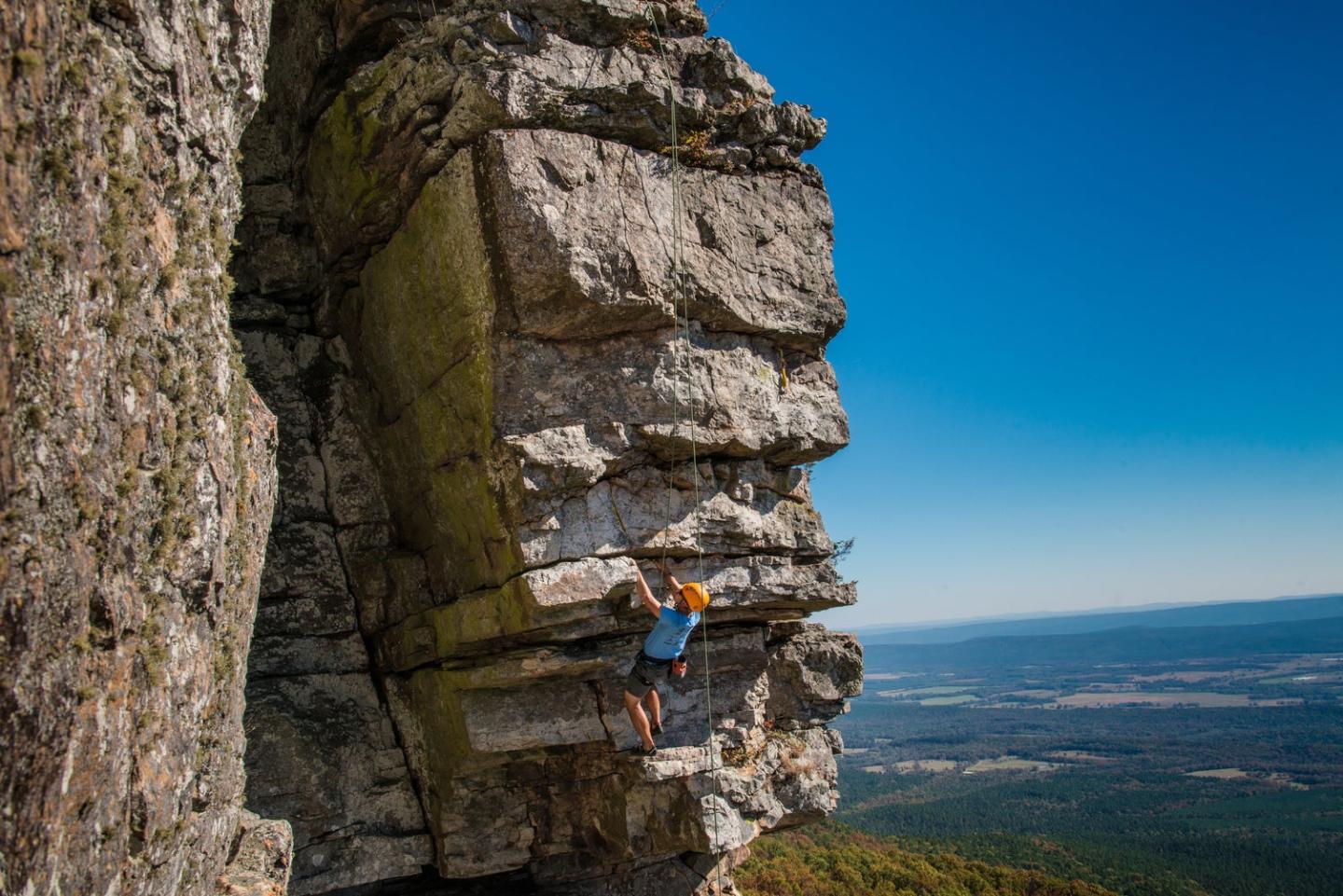 Rock climbing at Mount Magazine