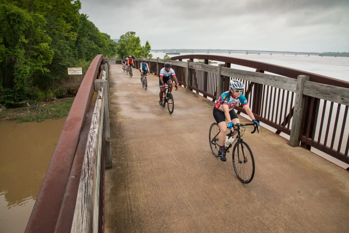 Cycling the Little Rock Big Dam Bridge on the Arkansas River Trail