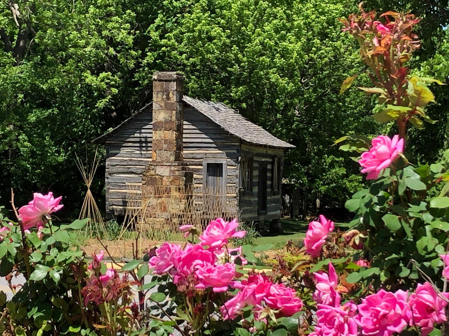 The Shiloh Museum of Ozark History's grounds feature seven historic buildings, including this 1850s Ritter-McDonald Log Cabin.
