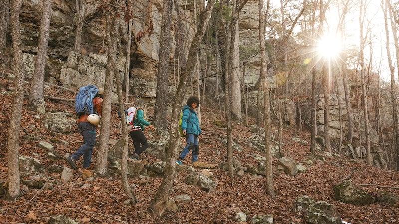 Rock climbing at Jamestown Crag