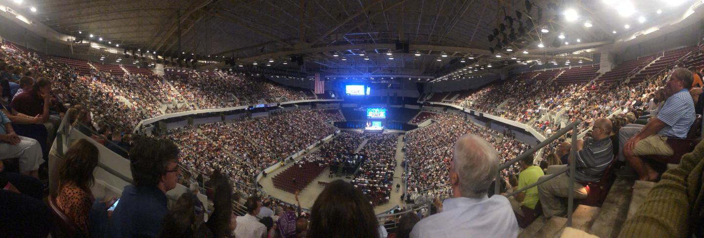 Simmons Bank Arena view of the stage from the stands
