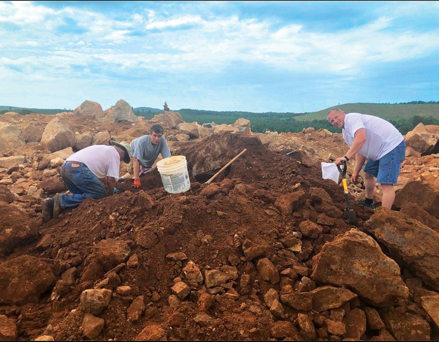 Digging for crystals at Ron Coleman Mine